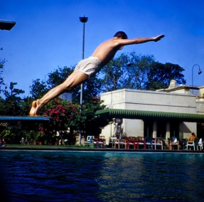 George diving at Colombo swimming pool